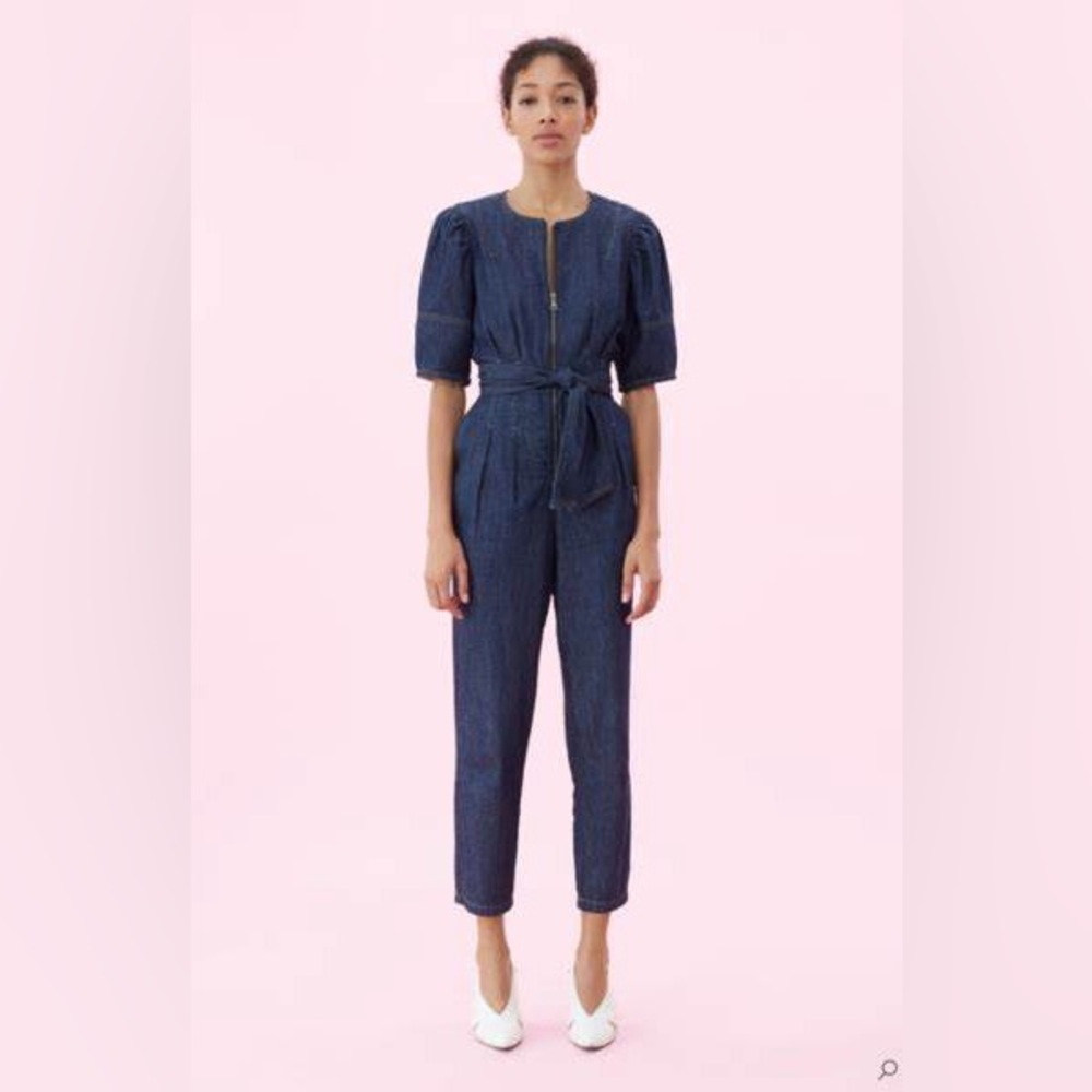 Rebecca Taylor La Vie Drapey Denim Jumpsuit Medium
